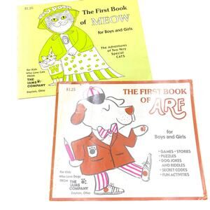 Vintage Iams Activity Books - Cat & Dog - Retro Illustration